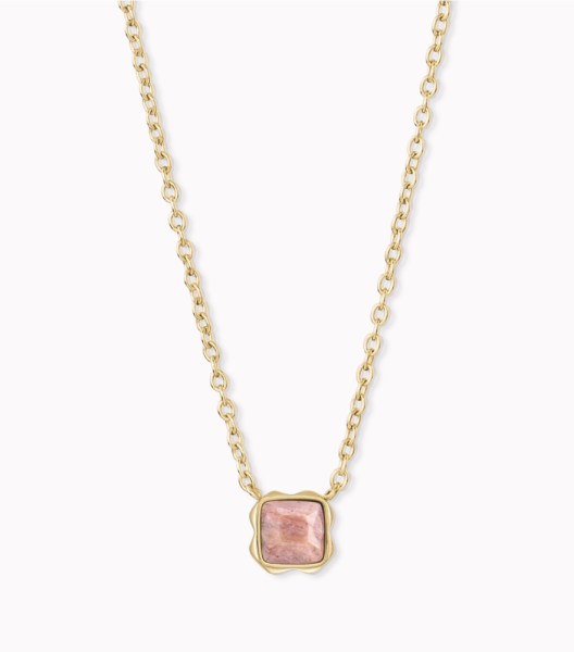 Coeur de Lion Gold Necklace Rhodochrosite - July